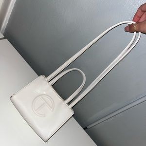 Telfar white mini bag